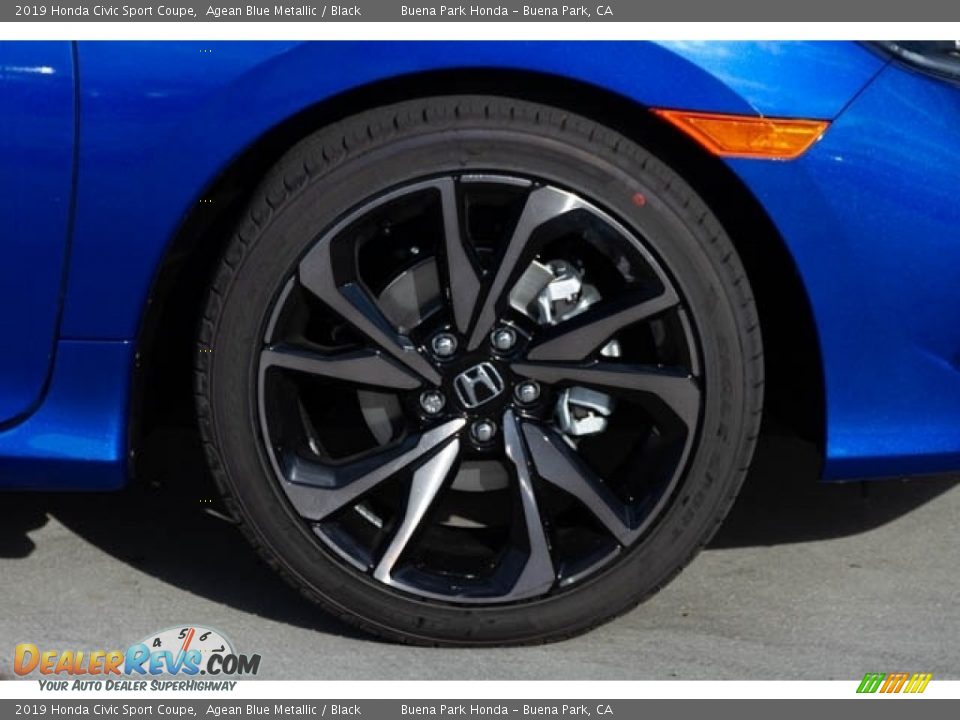 2019 Honda Civic Sport Coupe Agean Blue Metallic / Black Photo #12