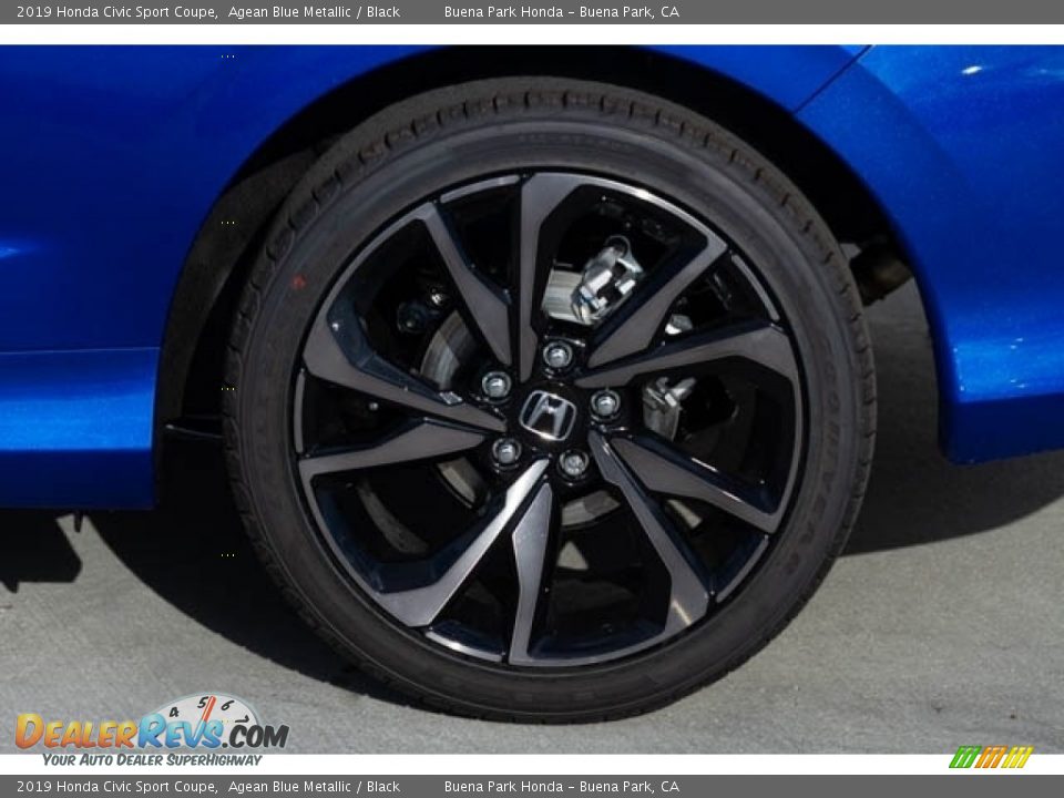 2019 Honda Civic Sport Coupe Agean Blue Metallic / Black Photo #13