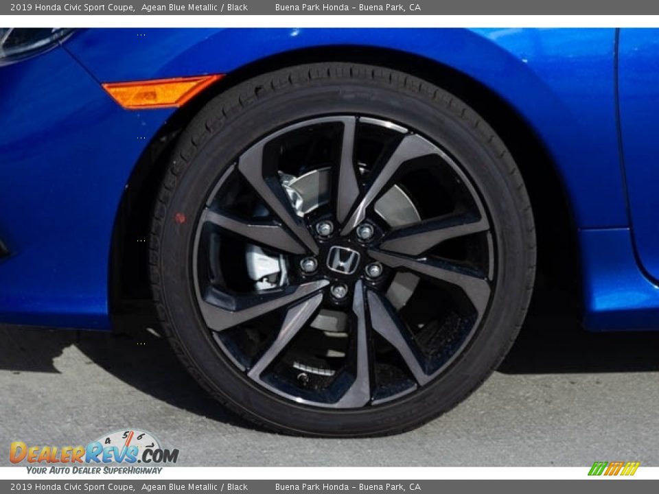 2019 Honda Civic Sport Coupe Agean Blue Metallic / Black Photo #14
