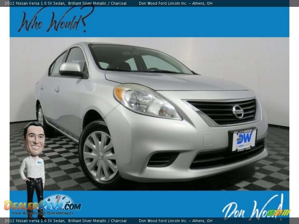 2012 Nissan Versa 1.6 SV Sedan Brilliant Silver Metallic / Charcoal Photo #1