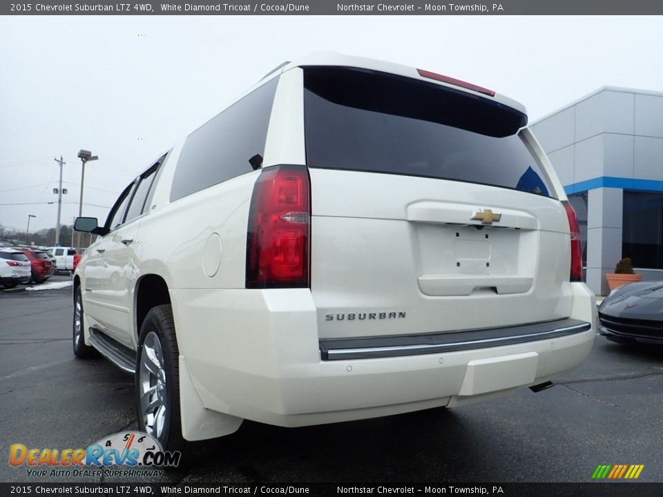2015 Chevrolet Suburban LTZ 4WD White Diamond Tricoat / Cocoa/Dune Photo #5