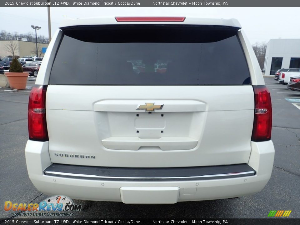 2015 Chevrolet Suburban LTZ 4WD White Diamond Tricoat / Cocoa/Dune Photo #6