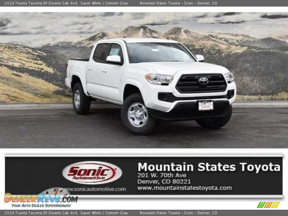 2019 Toyota Tacoma SR Double Cab 4x4 Super White / Cement Gray Photo #1
