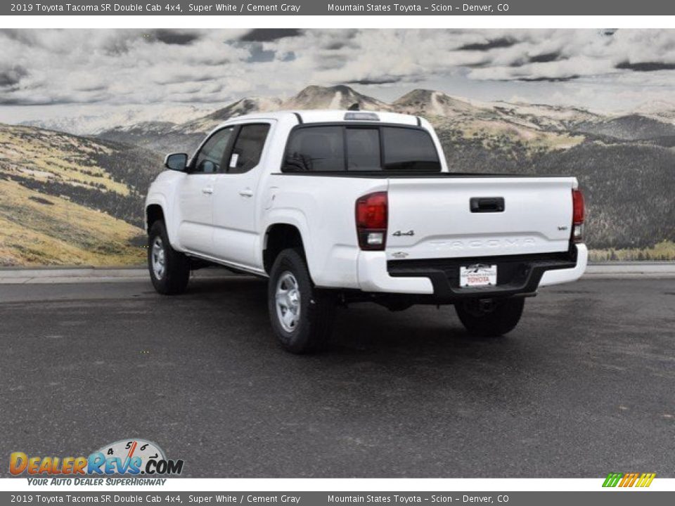 2019 Toyota Tacoma SR Double Cab 4x4 Super White / Cement Gray Photo #3