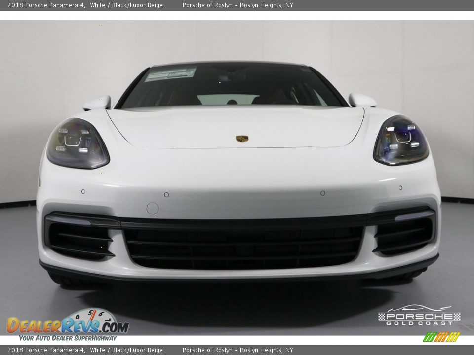 2018 Porsche Panamera 4 White / Black/Luxor Beige Photo #2