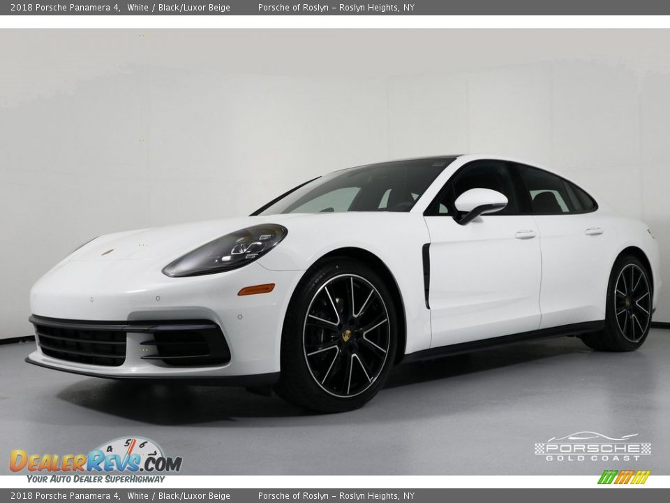 2018 Porsche Panamera 4 White / Black/Luxor Beige Photo #5