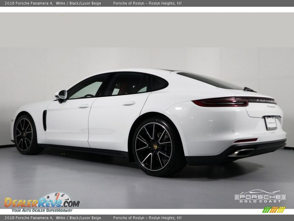 2018 Porsche Panamera 4 White / Black/Luxor Beige Photo #6