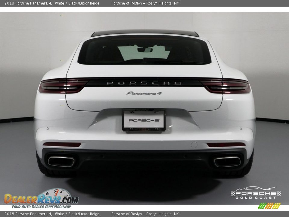 2018 Porsche Panamera 4 White / Black/Luxor Beige Photo #8