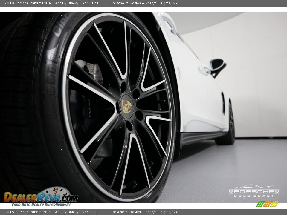 2018 Porsche Panamera 4 White / Black/Luxor Beige Photo #12