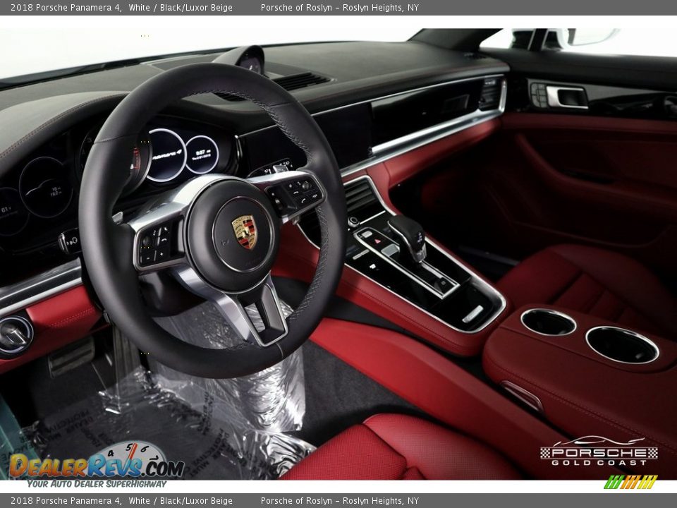 2018 Porsche Panamera 4 White / Black/Luxor Beige Photo #16
