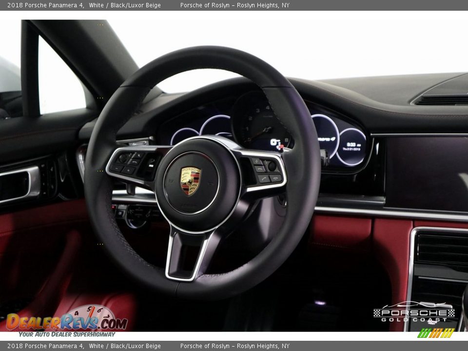 2018 Porsche Panamera 4 White / Black/Luxor Beige Photo #17