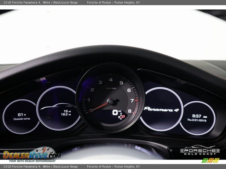 2018 Porsche Panamera 4 White / Black/Luxor Beige Photo #20