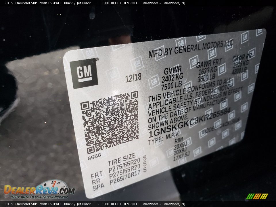 2019 Chevrolet Suburban LS 4WD Black / Jet Black Photo #9