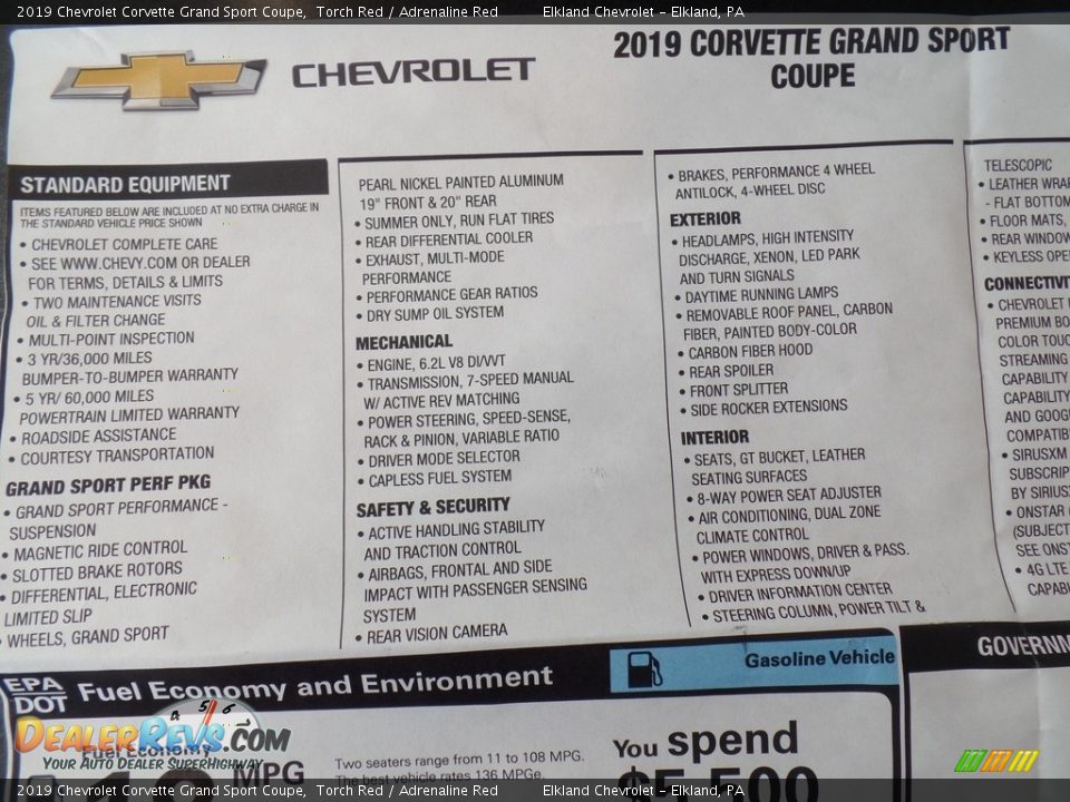 2019 Chevrolet Corvette Grand Sport Coupe Torch Red / Adrenaline Red Photo #32