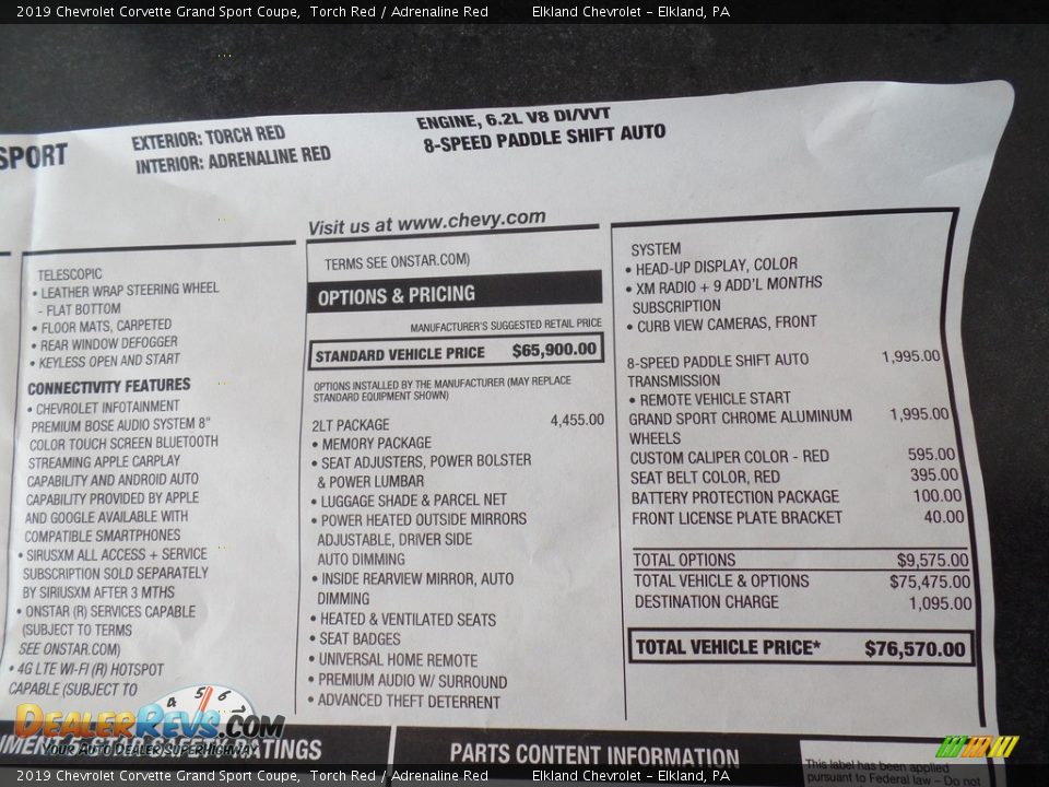 2019 Chevrolet Corvette Grand Sport Coupe Torch Red / Adrenaline Red Photo #33