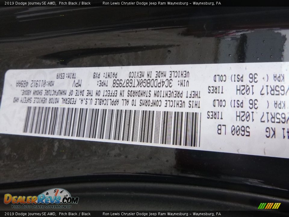 2019 Dodge Journey SE AWD Pitch Black / Black Photo #15