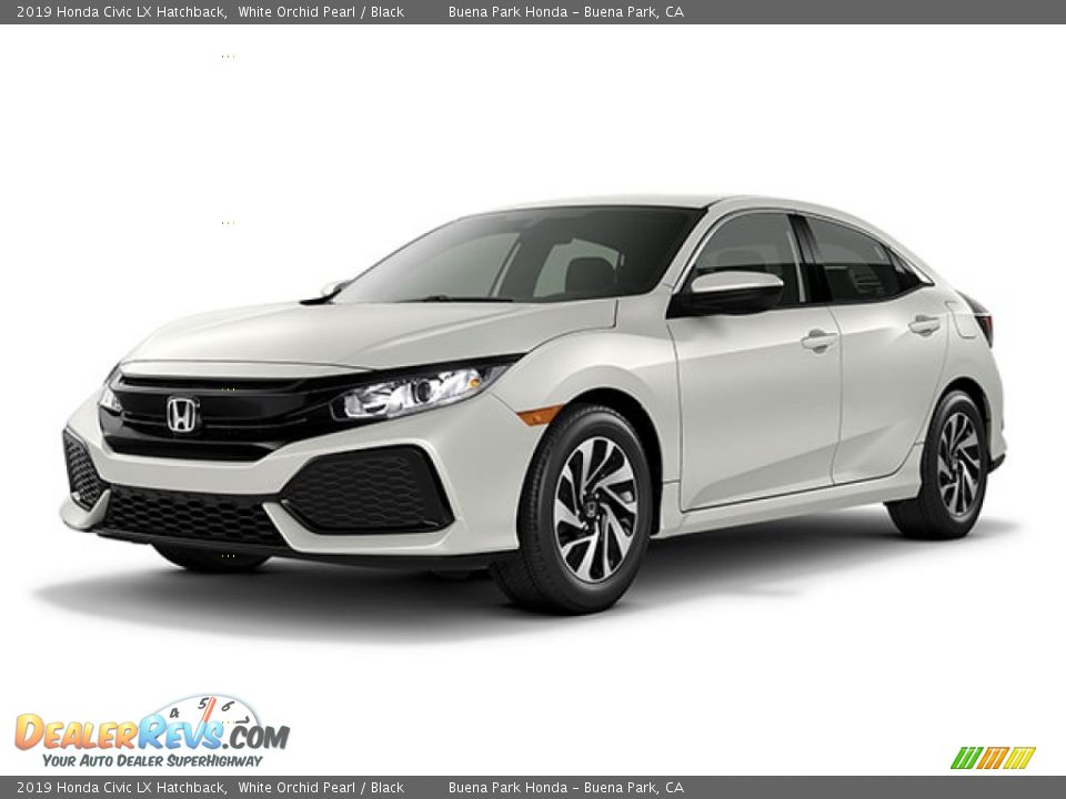 2019 Honda Civic LX Hatchback White Orchid Pearl / Black Photo #16
