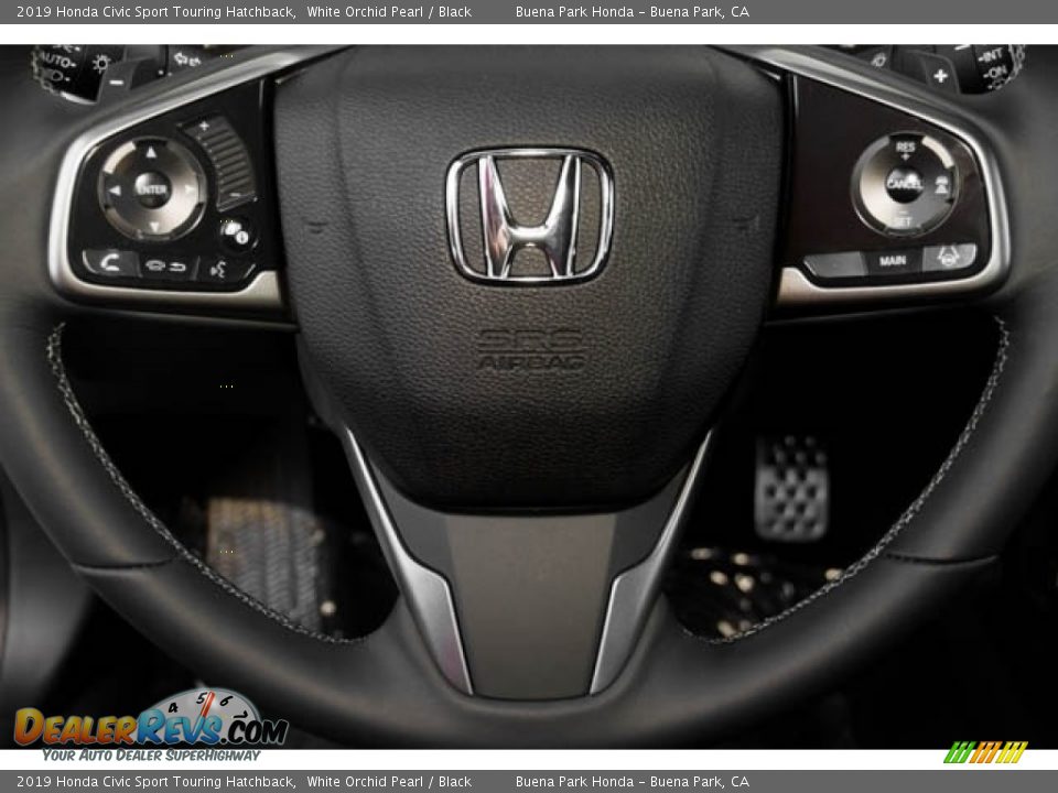 2019 Honda Civic Sport Touring Hatchback White Orchid Pearl / Black Photo #11