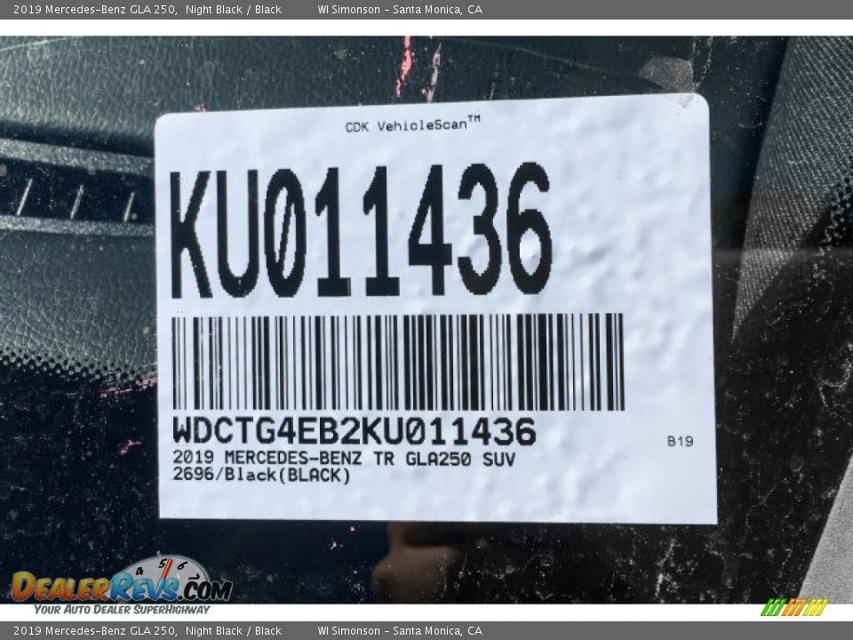 2019 Mercedes-Benz GLA 250 Night Black / Black Photo #11