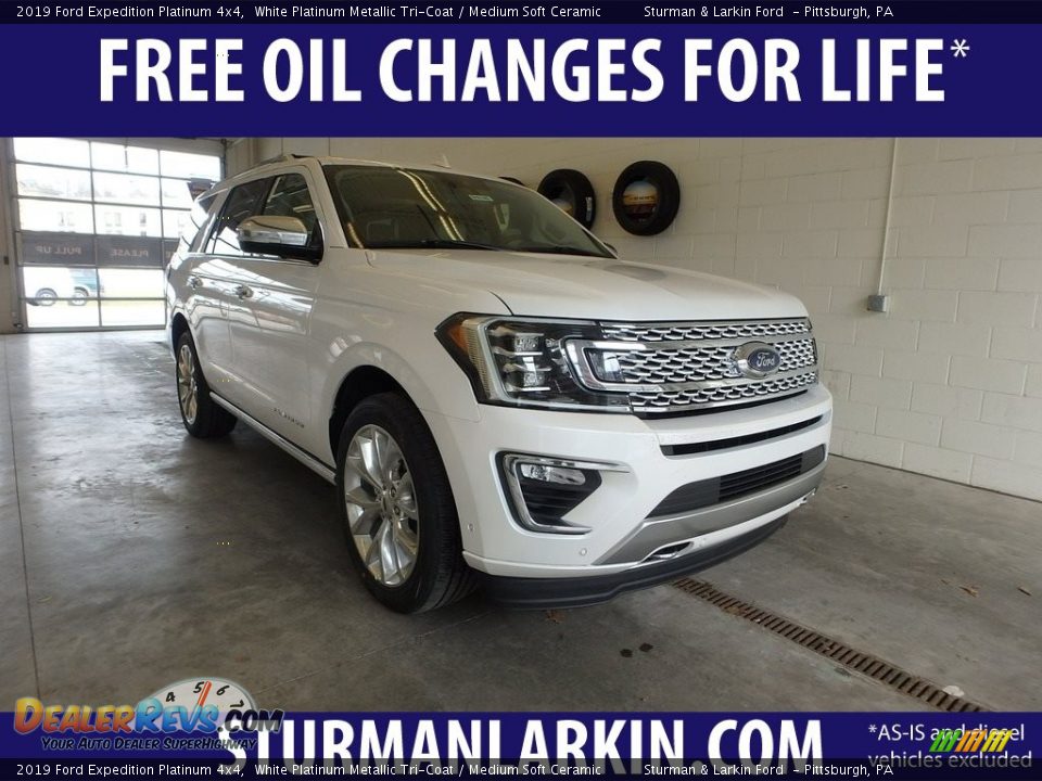 2019 Ford Expedition Platinum 4x4 White Platinum Metallic Tri-Coat / Medium Soft Ceramic Photo #1