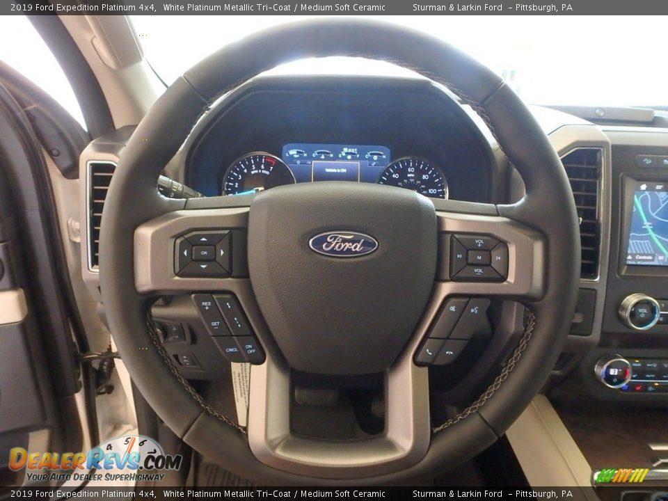 2019 Ford Expedition Platinum 4x4 White Platinum Metallic Tri-Coat / Medium Soft Ceramic Photo #14