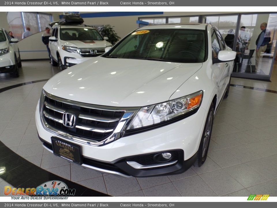 2014 Honda Crosstour EX-L V6 White Diamond Pearl / Black Photo #1