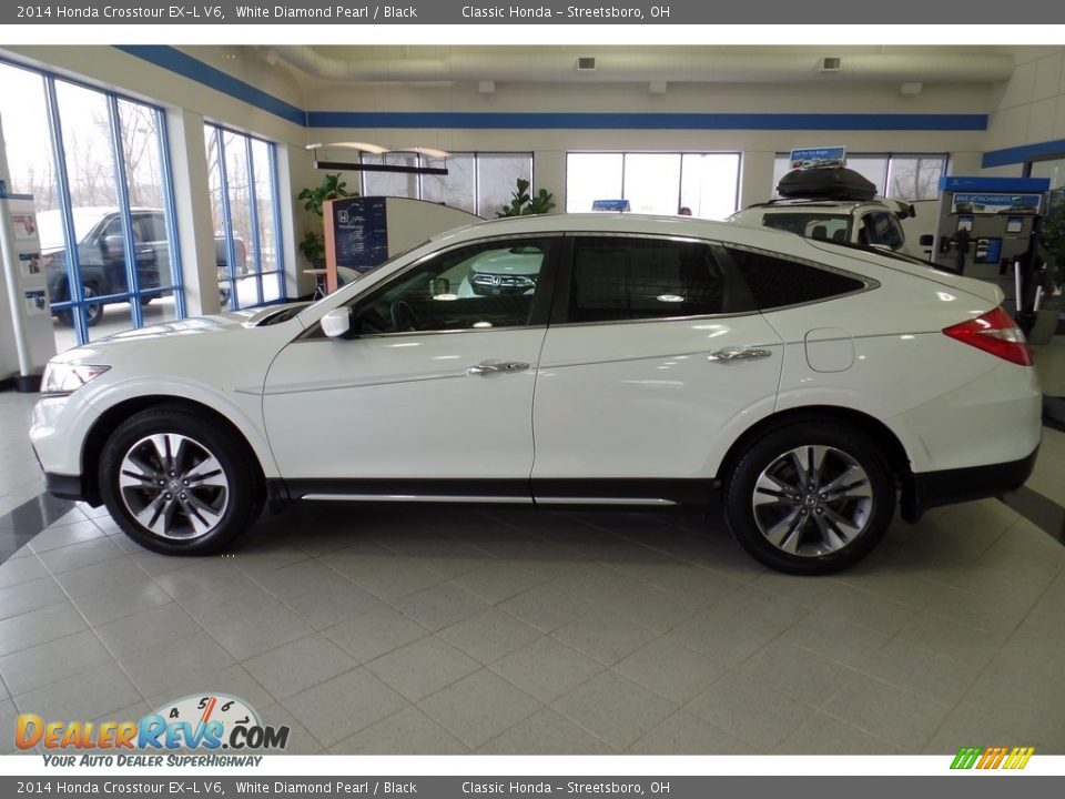 2014 Honda Crosstour EX-L V6 White Diamond Pearl / Black Photo #2
