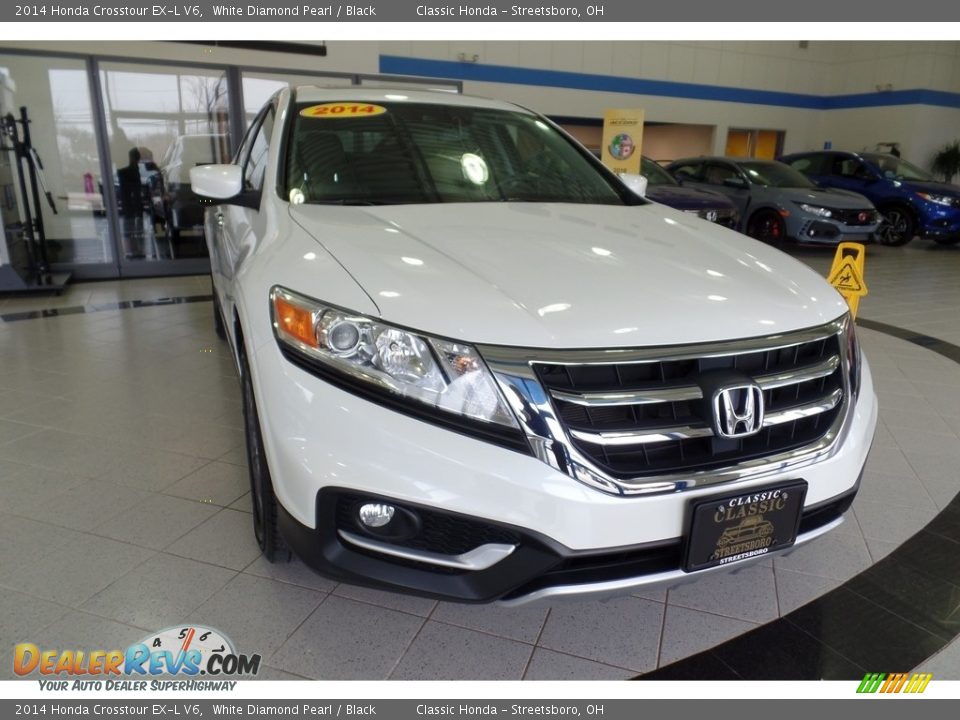 2014 Honda Crosstour EX-L V6 White Diamond Pearl / Black Photo #6