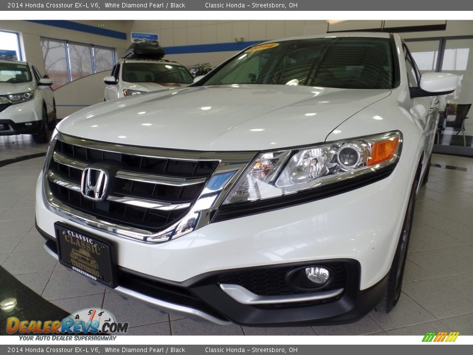 2014 Honda Crosstour EX-L V6 White Diamond Pearl / Black Photo #7