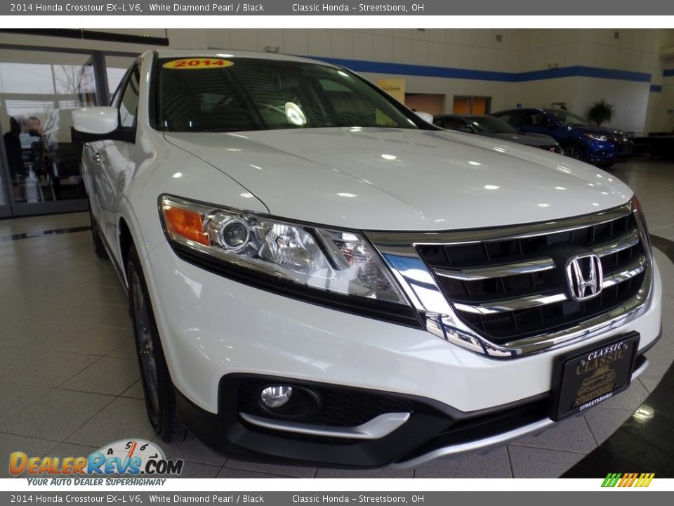 2014 Honda Crosstour EX-L V6 White Diamond Pearl / Black Photo #12