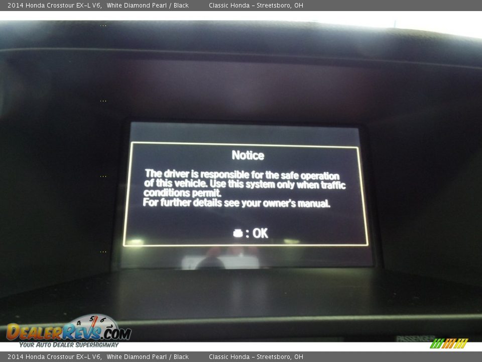 2014 Honda Crosstour EX-L V6 White Diamond Pearl / Black Photo #25