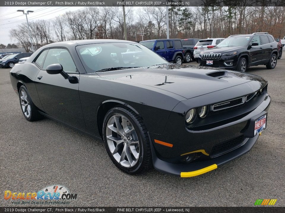 2019 Dodge Challenger GT Pitch Black / Ruby Red/Black Photo #1