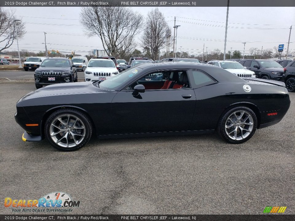 2019 Dodge Challenger GT Pitch Black / Ruby Red/Black Photo #3