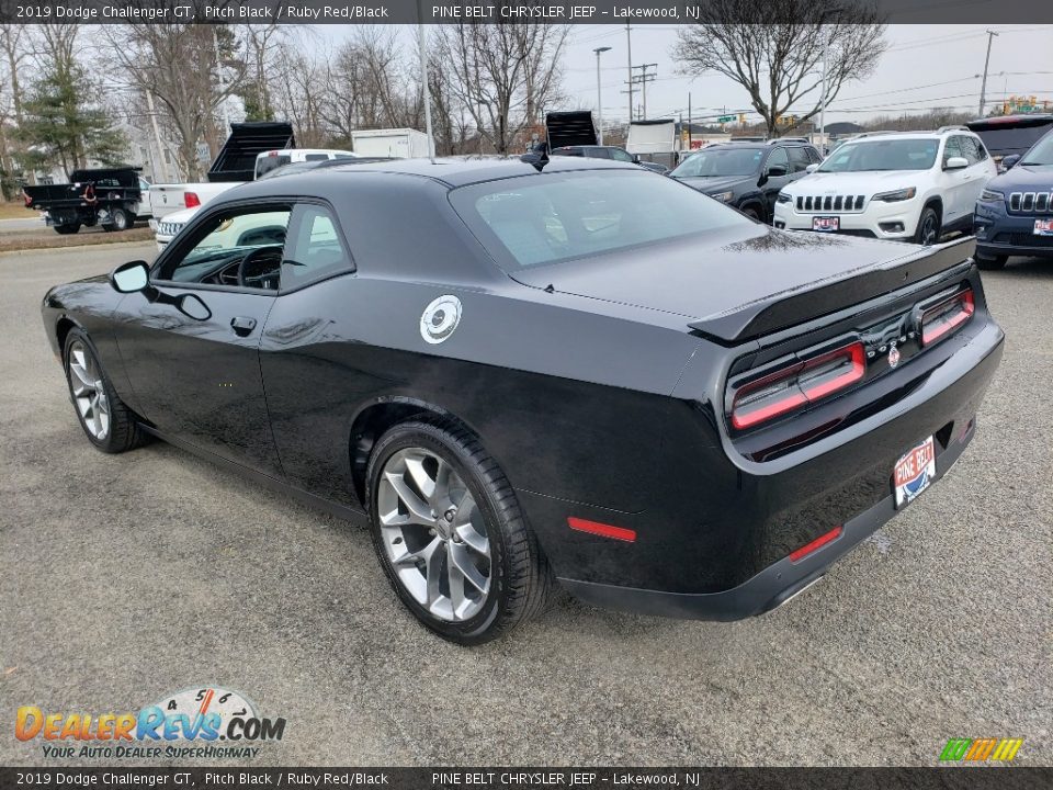 2019 Dodge Challenger GT Pitch Black / Ruby Red/Black Photo #4