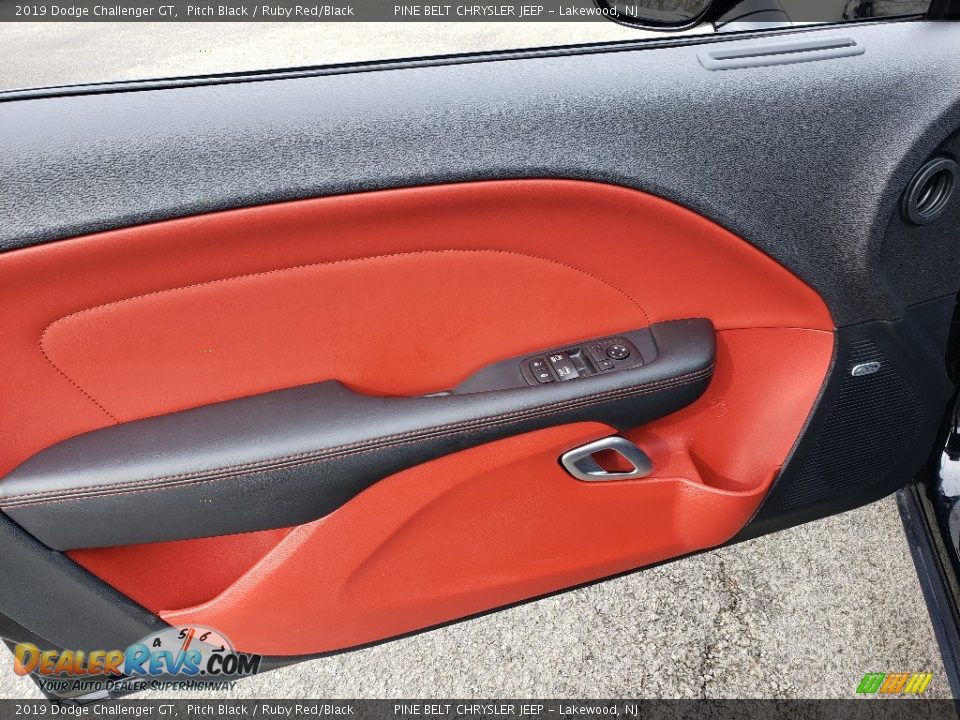 2019 Dodge Challenger GT Pitch Black / Ruby Red/Black Photo #7