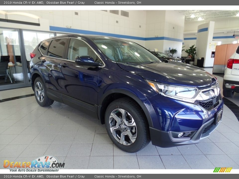 2019 Honda CR-V EX AWD Obsidian Blue Pearl / Gray Photo #4