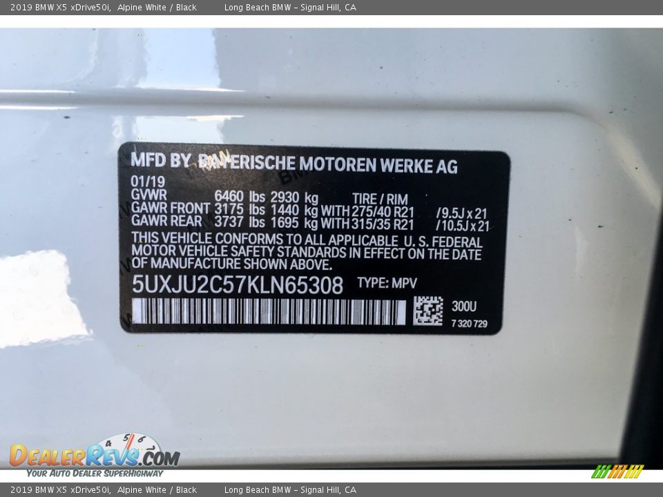 2019 BMW X5 xDrive50i Alpine White / Black Photo #11