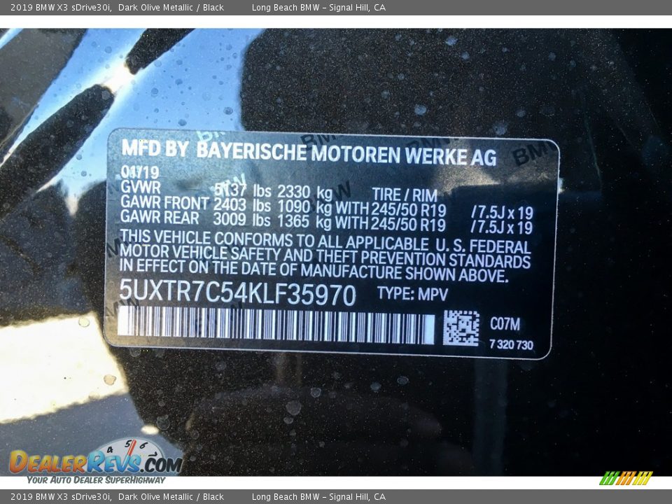2019 BMW X3 sDrive30i Dark Olive Metallic / Black Photo #11