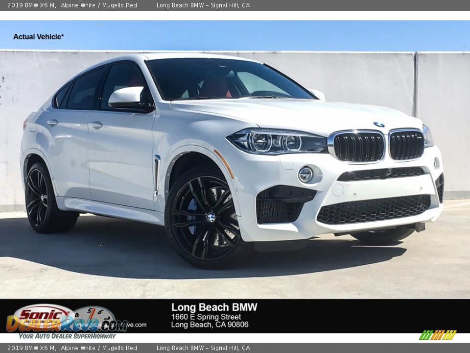 2019 BMW X6 M Alpine White / Mugello Red Photo #1