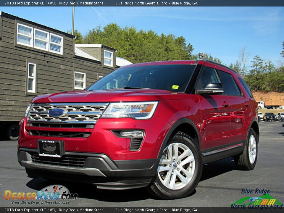 2018 Ford Explorer XLT 4WD Ruby Red / Medium Stone Photo #1