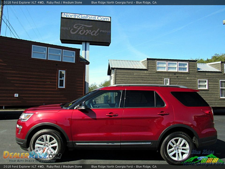 2018 Ford Explorer XLT 4WD Ruby Red / Medium Stone Photo #2