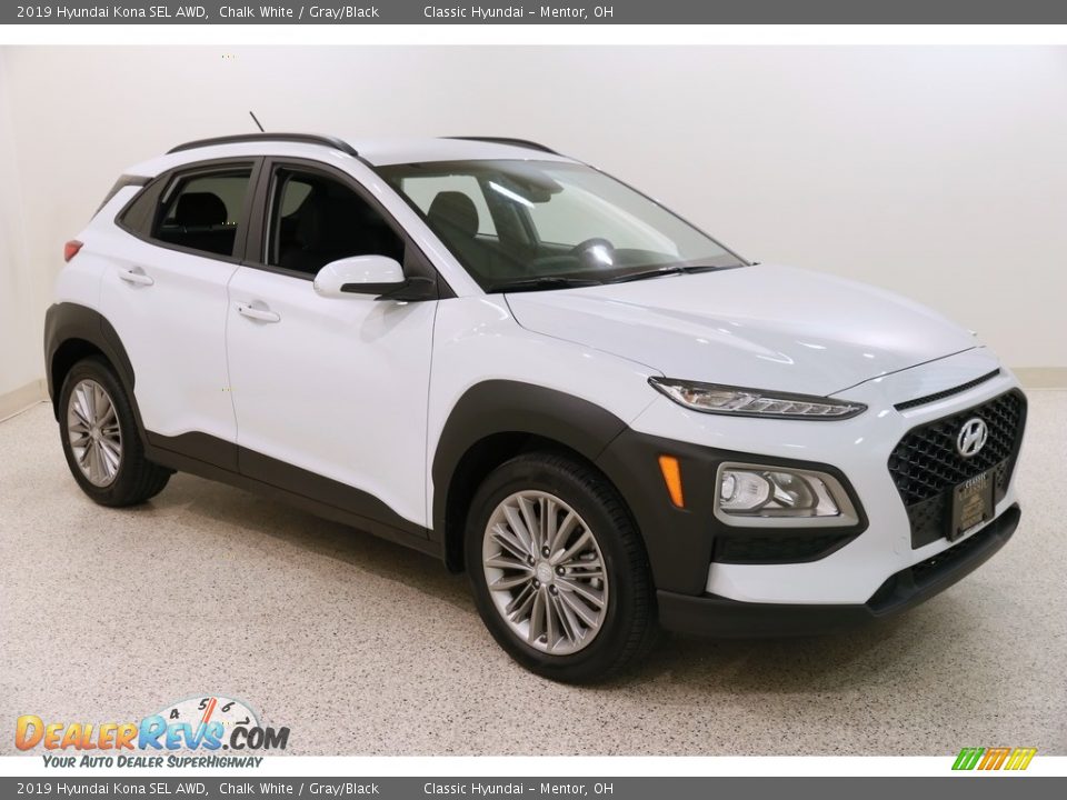 2019 Hyundai Kona SEL AWD Chalk White / Gray/Black Photo #1
