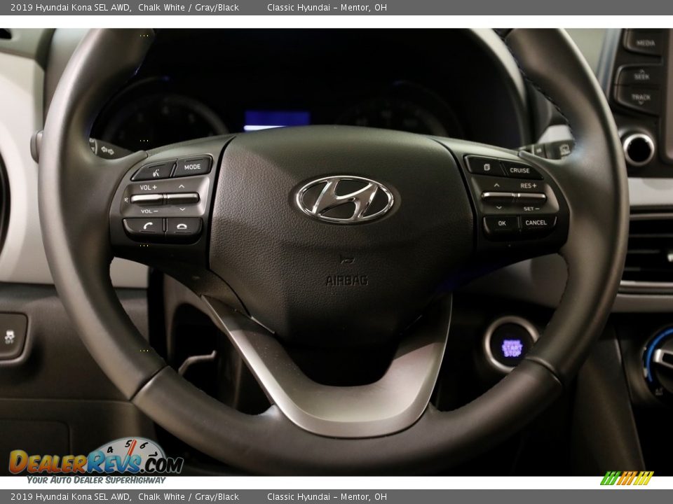 2019 Hyundai Kona SEL AWD Chalk White / Gray/Black Photo #7