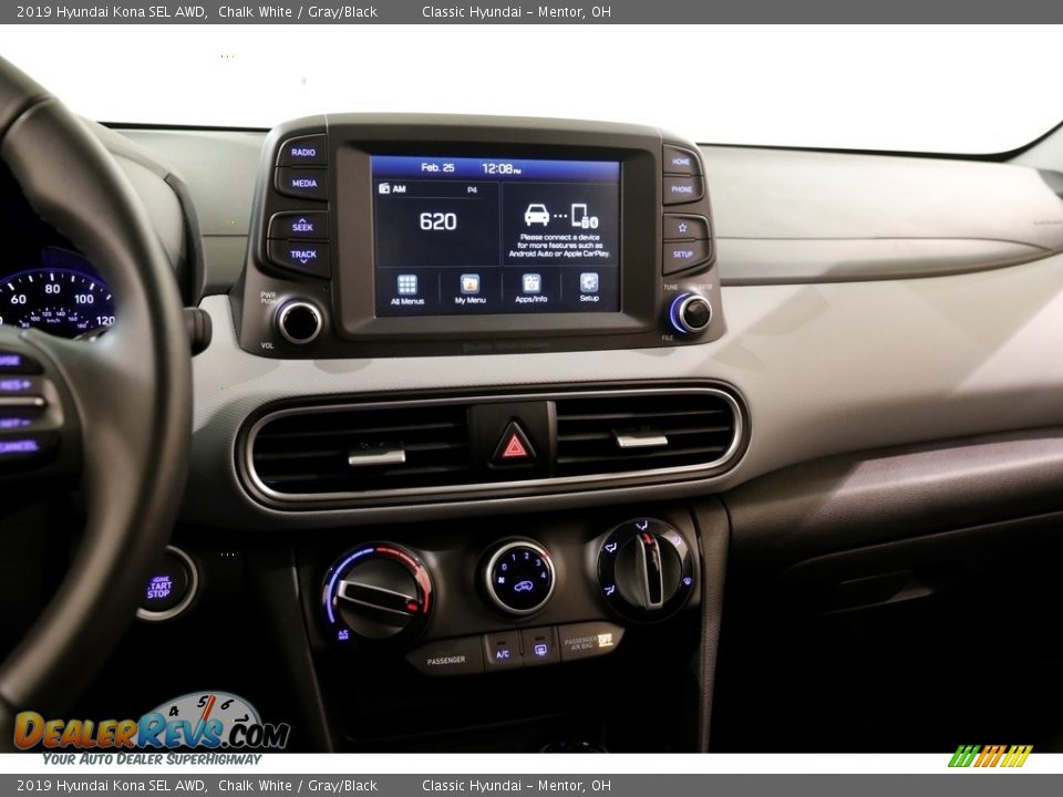 2019 Hyundai Kona SEL AWD Chalk White / Gray/Black Photo #9
