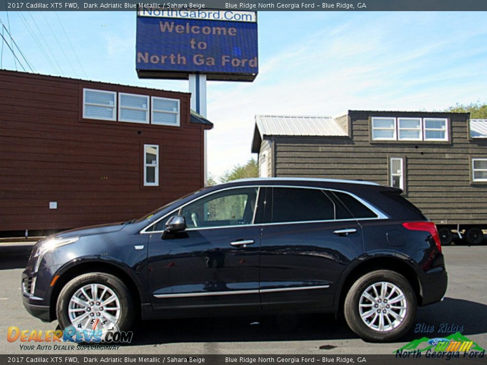 2017 Cadillac XT5 FWD Dark Adriatic Blue Metallic / Sahara Beige Photo #2