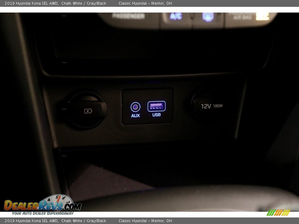 2019 Hyundai Kona SEL AWD Chalk White / Gray/Black Photo #13