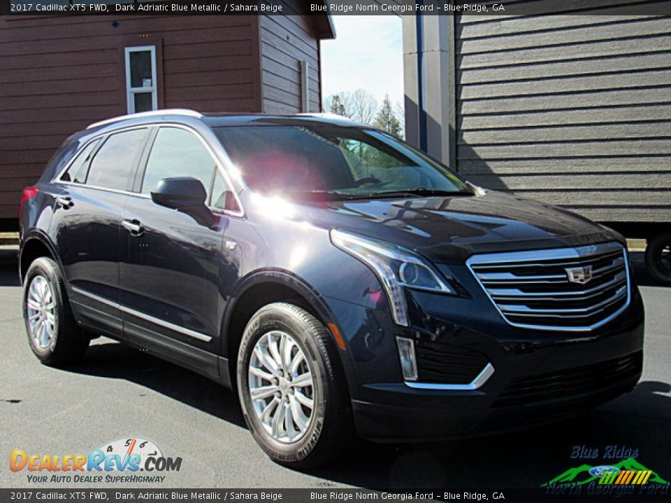 2017 Cadillac XT5 FWD Dark Adriatic Blue Metallic / Sahara Beige Photo #7