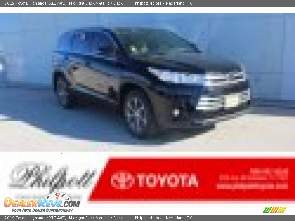 2019 Toyota Highlander XLE AWD Midnight Black Metallic / Black Photo #1