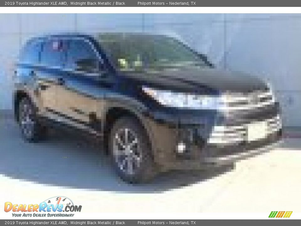 2019 Toyota Highlander XLE AWD Midnight Black Metallic / Black Photo #2