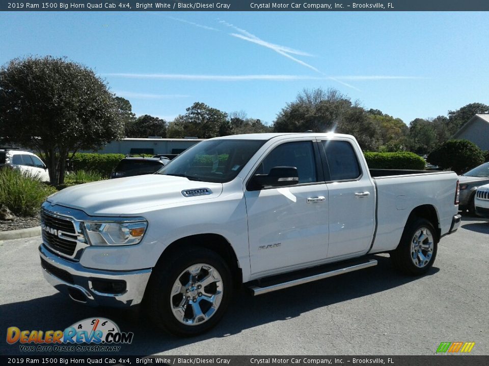 2019 Ram 1500 Big Horn Quad Cab 4x4 Bright White / Black/Diesel Gray Photo #1